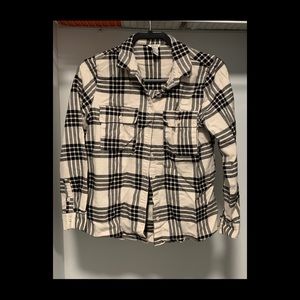 Forever21 Black and White Checkered Flannel